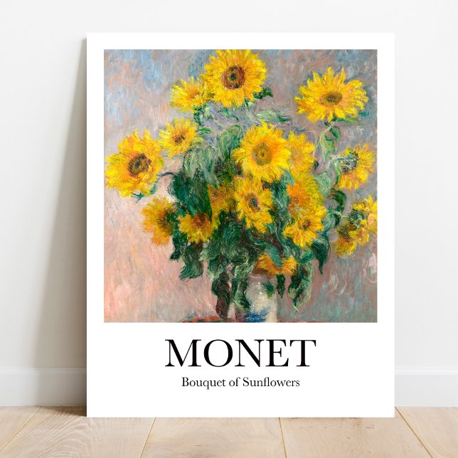 Póster Bouquet de girasoles de Claude Monet (Brighten Your Space: Monet's Sunflowers! High-quality art poster)