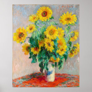 Póster Bouquet de los girasoles Claude Monet