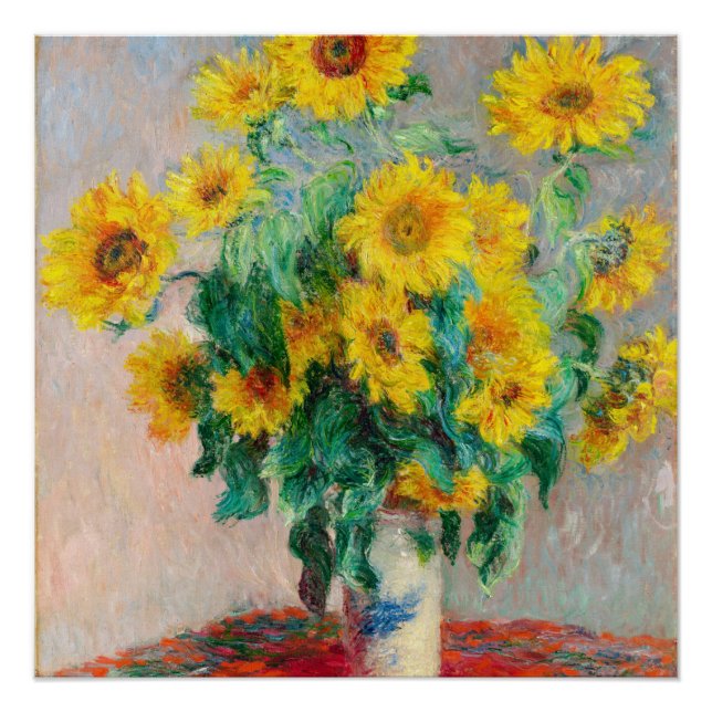Póster Bouquet de los girasoles Claude Monet (Anverso)