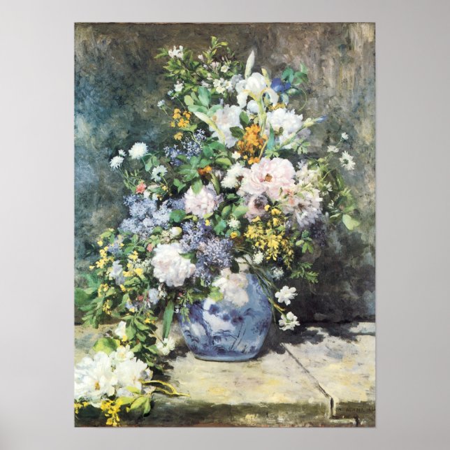 Póster Bouquet de primavera de Pierre Renoir, flores de é (Frente)
