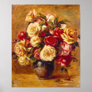 Póster Bouquet de rosas, Auguste Renoir