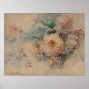 Póster Bouquet de Rosas - Franz Bischoff