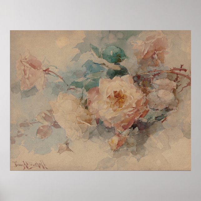 Póster Bouquet de Rosas - Franz Bischoff (Frente)