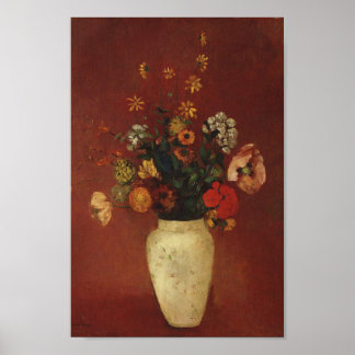 Póster Bouquet en una plaza china, Bella Artes Odilon Red