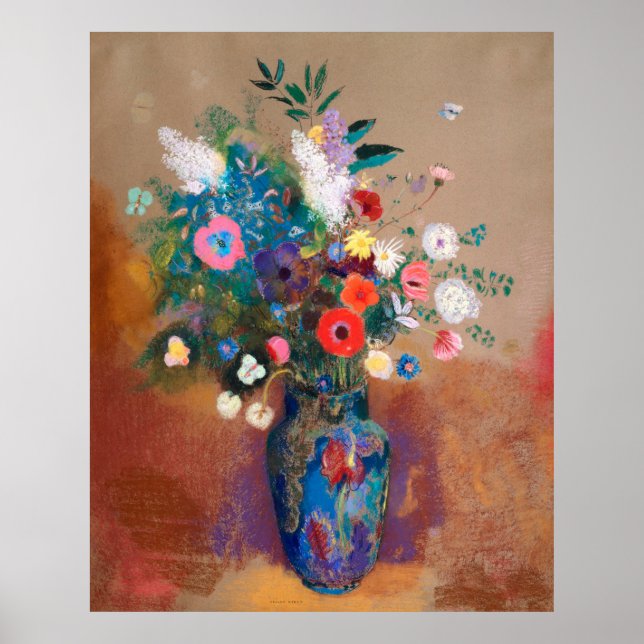 Póster Bouquet Of Wild Field Flowers - Odilon Redon (Frente)
