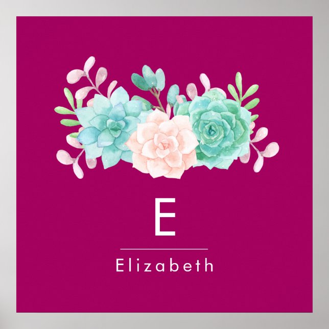 Póster Bouquet pastel rosa y verde floral sobre la vuelta (Frente)