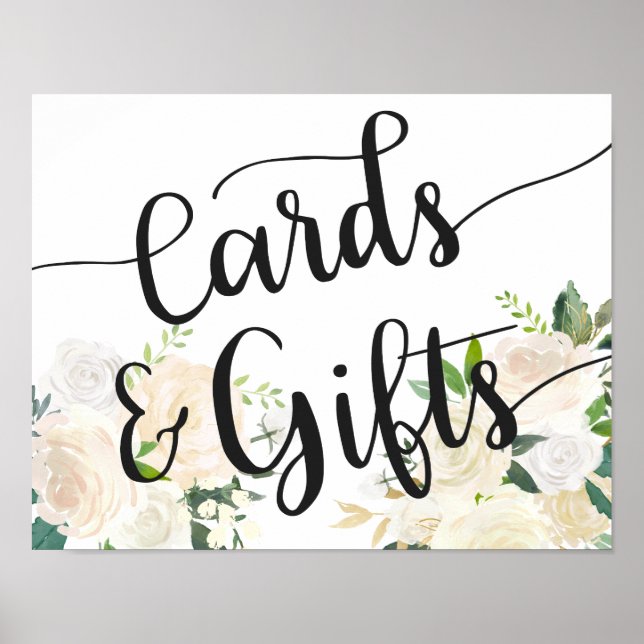 Póster Bouquet rosa blanco | Tarjetas y regalos (Frente)