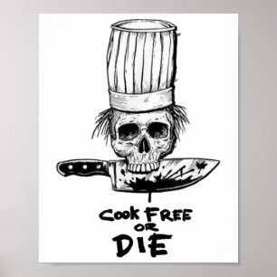 Póster Bourdain Cocina Gratuita O Muere Comida Graciosa D