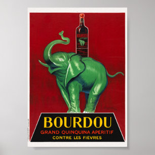 Póster Bourdou Grand Quinquina Apéritif France Vintage