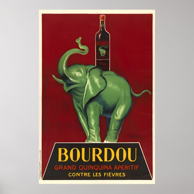 Póster Bourdou Vintage Aperitif Poster (Frente)