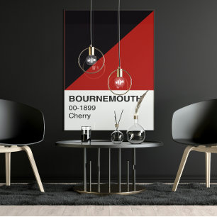 Póster Bournemouth Cherry Red and Black - Ancho completo