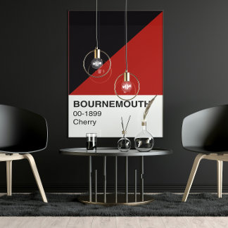 Póster Bournemouth Cherry Red and Black - Ancho completo