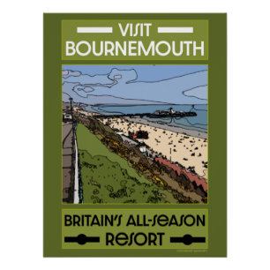 Póster Bournemouth Vintage Retro Mar