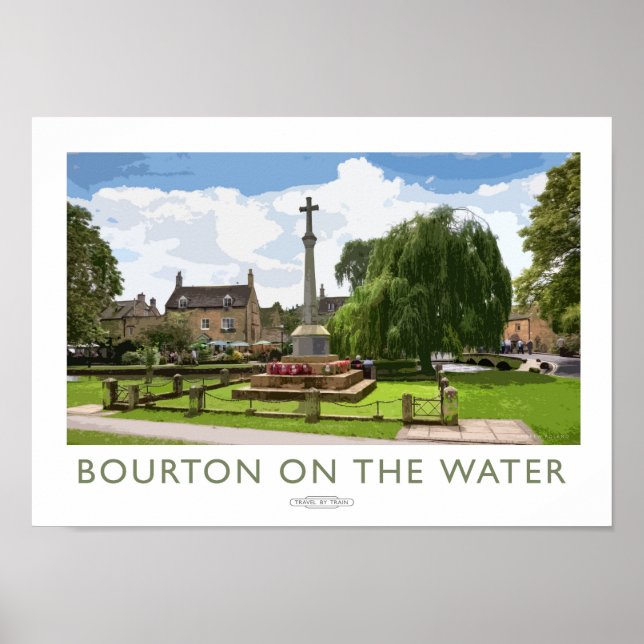 Póster Bourton en el Poster del Ferrocarril del Agua (Frente)