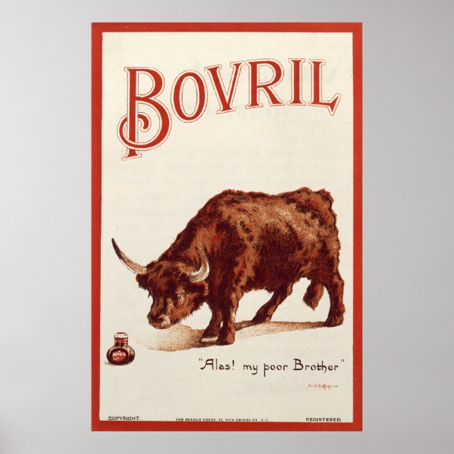 Póster Bovril Bull, 1900 (Frente)