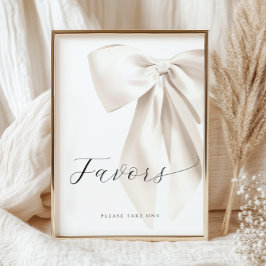 Póster Bow Blanco Ducha De Novias Favorece El Rótulo De M