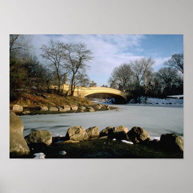 Póster Bow Bridge Central Park Winter NYC (Frente)