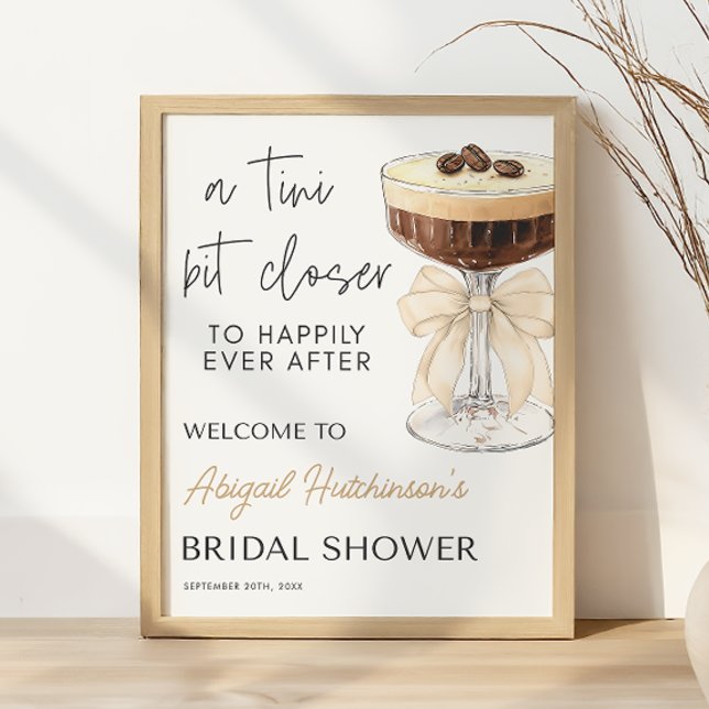 Póster Bow Espresso Martini Bridal Shower - 16x20 (Bow Espresso Martini Bridal Shower - 16x20 Poster)