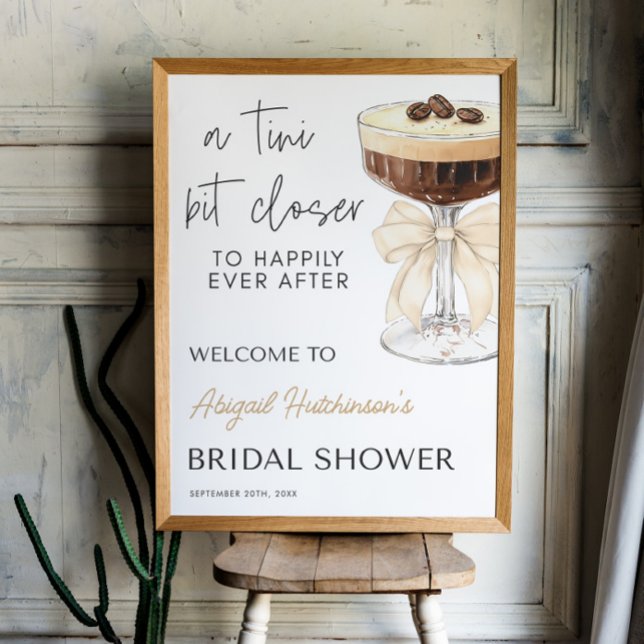 Póster Bow Espresso Martini Bridal Shower - 18x24 (Bow Espresso Martini Bridal Shower - 18x24 Poster)