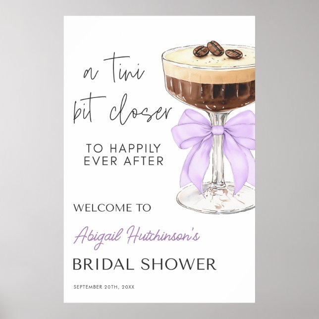 Póster Bow Espresso Martini Bridal Shower - Poster 24x36 (Frente)