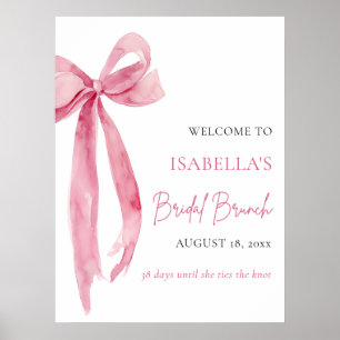 Póster Bow está atando la bienvenida de Brunch de novias 