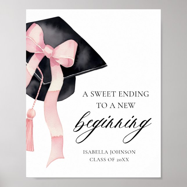 Póster Bow Grad Fiesta Un Dulce Terminando Con Un Nuevo C (Frente)