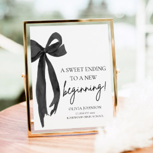 Póster Bow Graduación Un Dulce Terminando Con Un Nuevo Co
