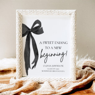 Póster Bow Graduación Un Dulce Terminando Con Un Nuevo Co