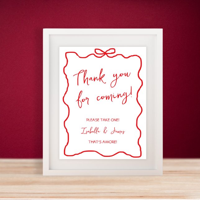 Póster Bow Por Favor Toma Un Favor Rótulo Parejas Ducha (Bow Please Take One Favors Sign Couples Shower)