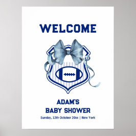 Póster Bow Rookie Football Sport Boy Baby Shower Welcome