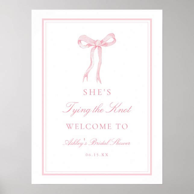 Póster Bow Rosa Amarra La Bienvenida De La Ducha Bridal K (Frente)