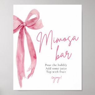 Póster Bow rosa está atando el Rótulo de bar Knot Mimosa