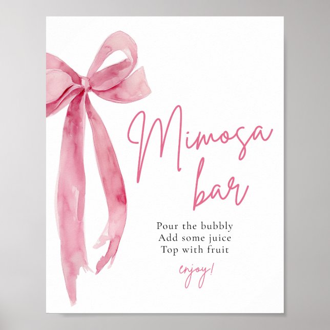 Póster Bow rosa está atando el Rótulo de bar Knot Mimosa (Frente)