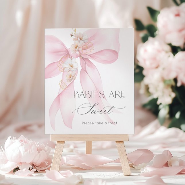 Póster Bow rosa Floral Bebés es dulce (Subido por el creador)