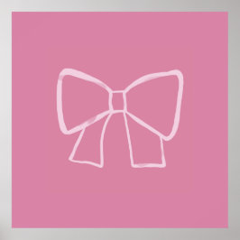 Póster Bow rosa minimalista