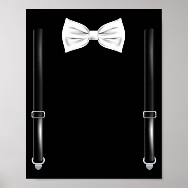 Póster Bow Tie With Suspenders Funny Wedding And Special  (Frente)