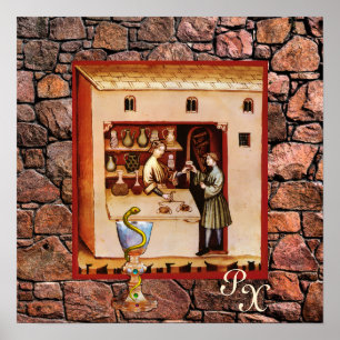 Póster BOWL DE HYGEIA, FARMACIA ANTIGUA, Farmacéutico