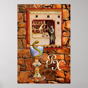 Póster BOWL DE HYGEIA MONOGRAM Medicina, Farmacia