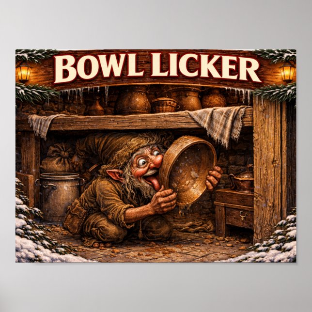 Póster Bowl Licker Icelandic Yule Lad (Frente)