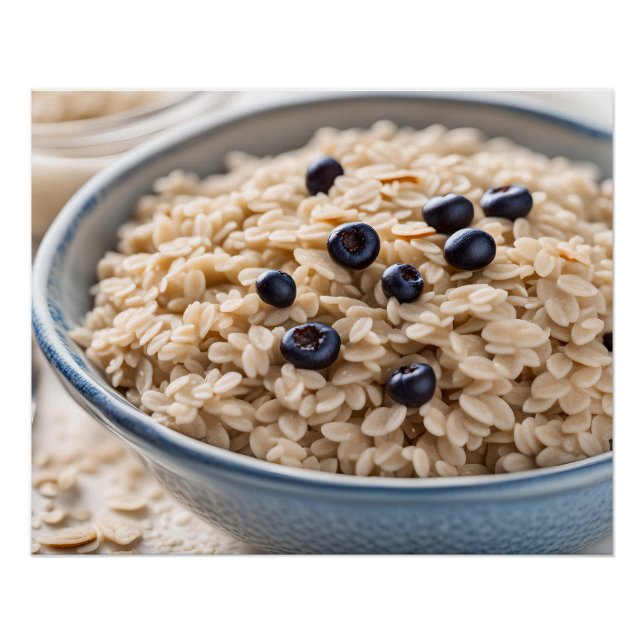 Póster Bowl of Oatmeal with Blueberries (Anverso)