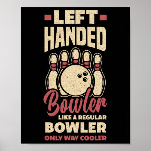 Póster Bowler izquierdo con boliche de boliche izquierdo