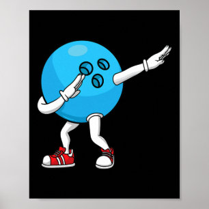 Póster Bowling Dabbing Ll Pin Hombres Mujeres Bowler Niño