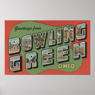 Póster Bowling Green, Ohio - escenas grandes de la letra