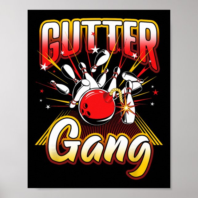 Póster Bowling Guay Gutter Gang Bowlers 10 pines (Frente)
