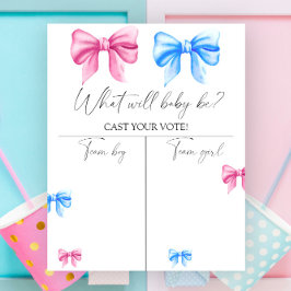 Póster Bows Género revelar gráfico de niño o Chica