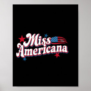 Póster Box America 4 De Julio Miss Americana Retro