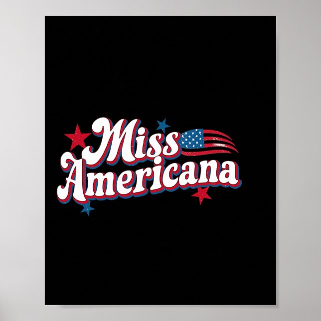 Póster Box America 4 De Julio Miss Americana Retro (Frente)