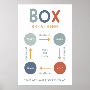 Póster Box Boho Breathing Technique Classroom Poster