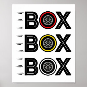 Póster Box Box Box Pit Radio Call Tiro Compuesto Motorspo