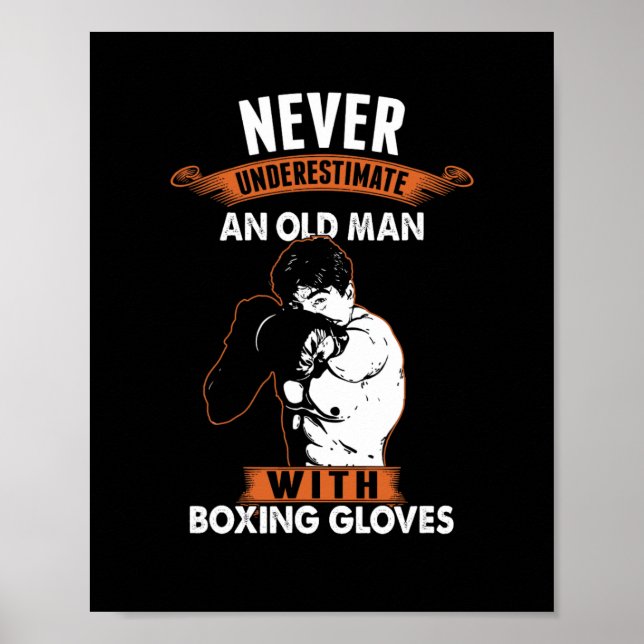 Póster Boxeador aficionado al boxeo Combate deportes Kick (Frente)